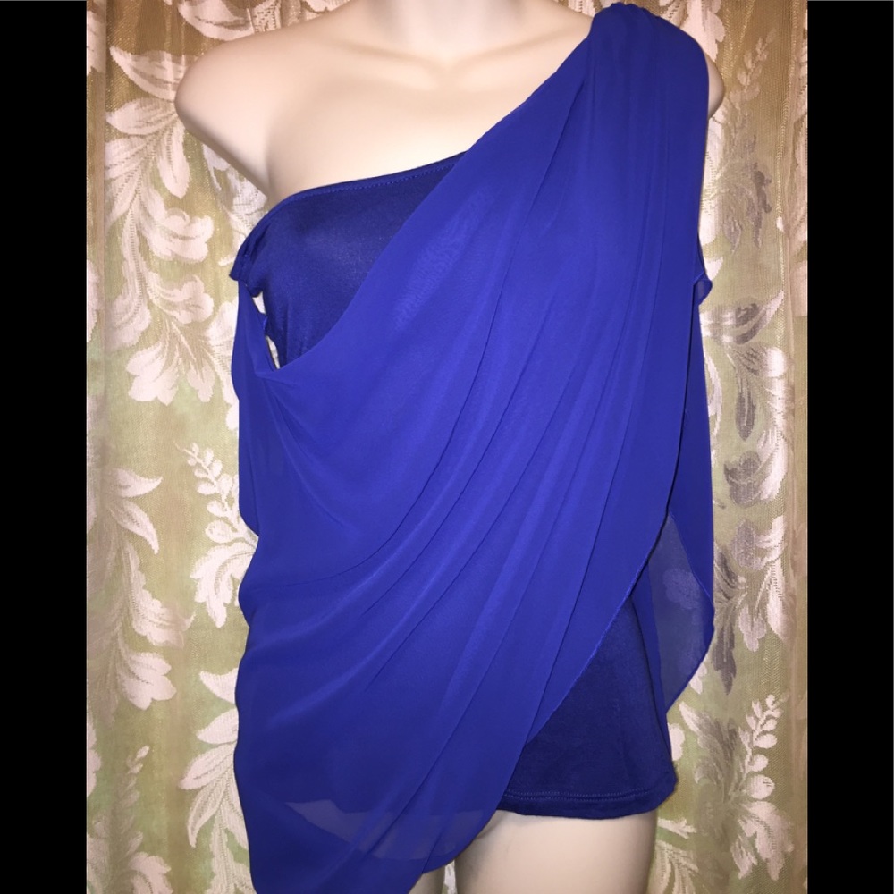 Cobalt Blue Venus scarf top with tank.